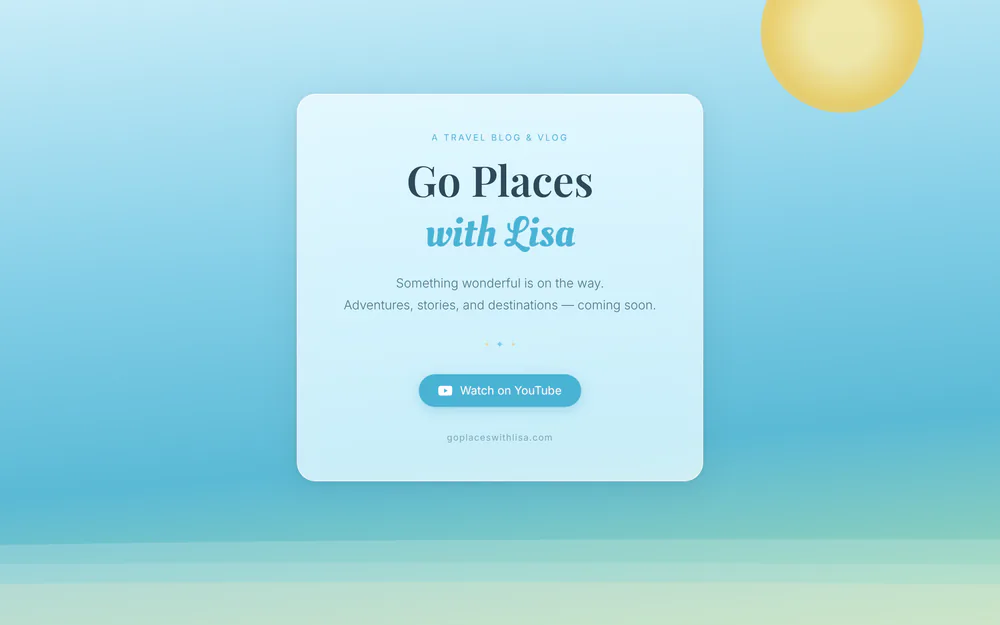 Screenshot of the Go Places with Lisa home page
